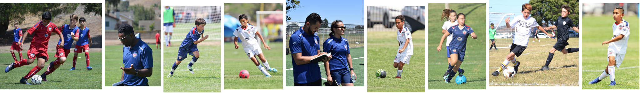Collage of AYSO players and coaches