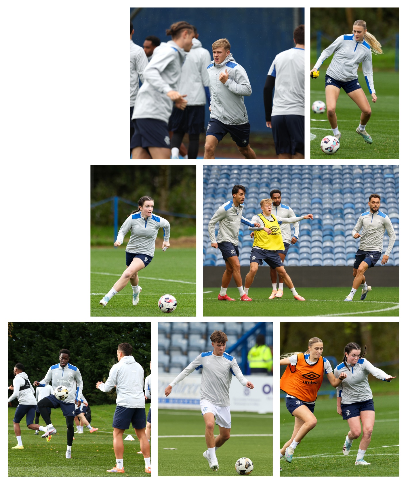 Collage of Rangers players and coaches